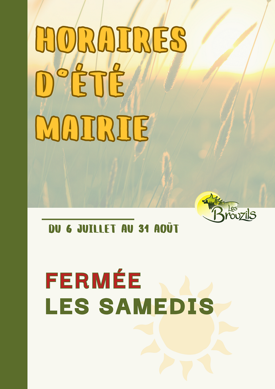 mairie : horaires été