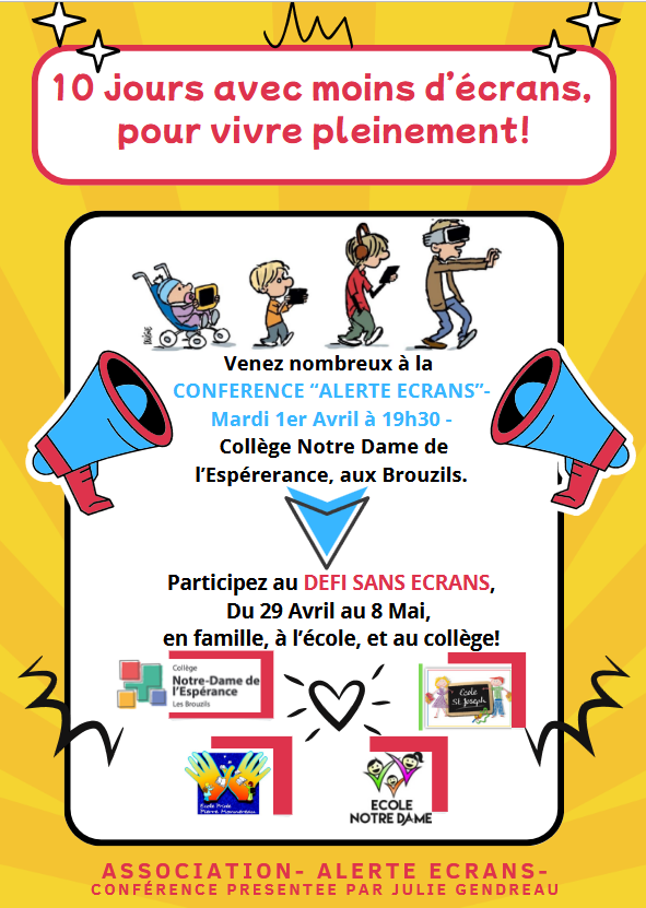 affiche conférence alerte écrans