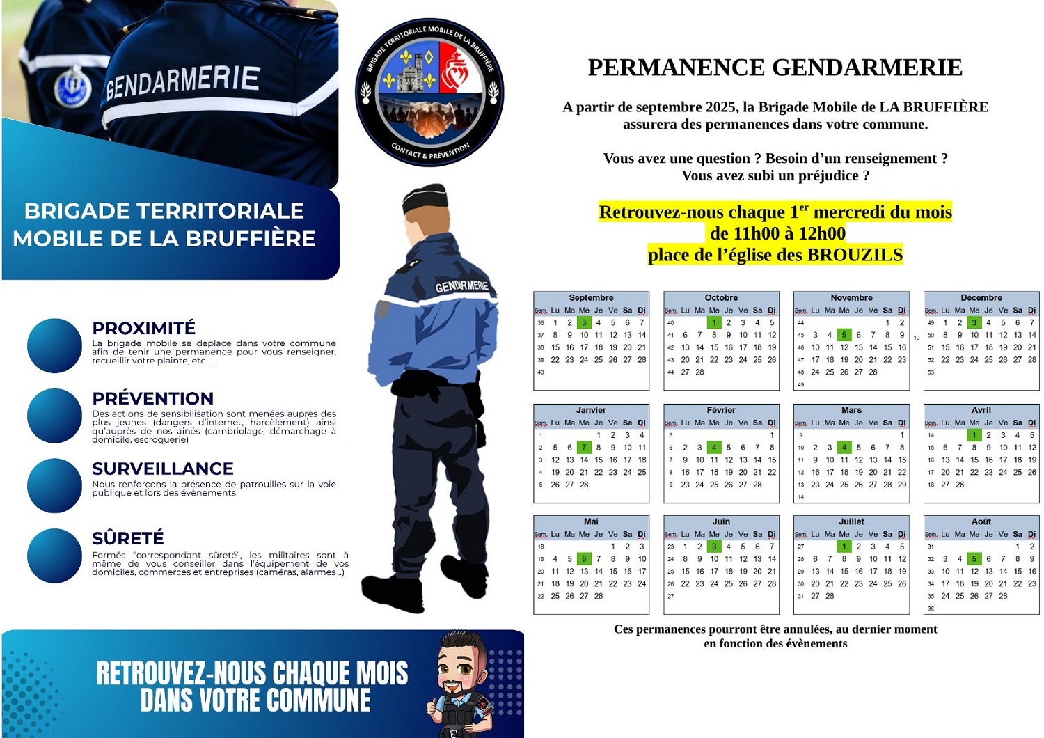 calendrier permanence